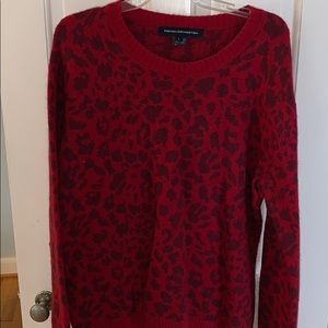 French connection red leopard print sweater